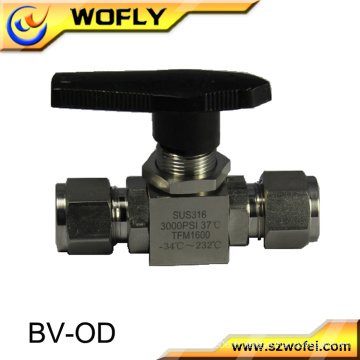 Vanne à bille BV-OD 1/4 &quot;3/8&quot; 1/2 &quot;ss316 3000 psi résistant aux acides